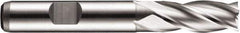 DORMER - 9/16" Diam, 4 Flute Powdered Metal Roughing & Finishing Square End Mill - Uncoated, Weldon Shank, 30° Helix, Centercutting, Regular Length - Eagle Tool & Supply