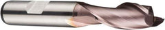 DORMER - 13mm Diam, 26mm LOC, 2 Flute Powdered Metal Keyway End Mill - Spiral Flute, TiCN Finish, 12mm Shank Diam, 83mm OAL, 30° Helix, Centercutting - Eagle Tool & Supply
