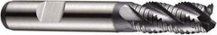DORMER - 9mm Diam, Coarse Pitch, 19mm LOC, 4 Flute Powdered Metal Roughing Square End Mill - AlCrN Finish, 69mm OAL, 10mm Shank Diam, Single End, Centercutting, 35° Helix - Eagle Tool & Supply