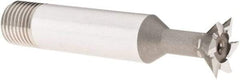 DORMER - 5/8" Diam x 0.1575" Width of Cut, 45° Included Angle, High Speed Steel Dovetail Cutter - 1/2" Shank Diam, Uncoated - Eagle Tool & Supply