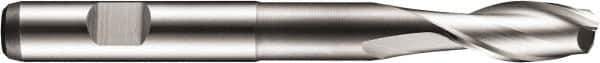 DORMER - 16mm Diam, 32mm LOC, 2 Flute Cobalt Keyway End Mill - Spiral Flute, Uncoated, 16mm Shank Diam, 123mm OAL, 30° Helix, Centercutting - Eagle Tool & Supply