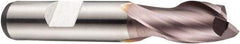 DORMER - 2mm Diam, 4mm LOC, 2 Flute Powdered Metal Keyway End Mill - Spiral Flute, TiCN Finish, 6mm Shank Diam, 48mm OAL, 30° Helix, Centercutting - Eagle Tool & Supply