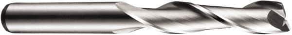 DORMER - 2 Flute Cobalt Roughing & Finishing Square End Mill - Uncoated, Straight Shank, 30° Helix, Centercutting, Extra Long Length - Eagle Tool & Supply