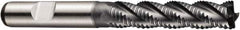 DORMER - 10mm Diam, Coarse Pitch, 45mm LOC, 4 Flute Powdered Metal Roughing Square End Mill - AlCrN Finish, 95mm OAL, 10mm Shank Diam, Single End, Extended Reach, Centercutting, 35° Helix - Eagle Tool & Supply