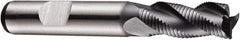 DORMER - 24mm Diam, Fine Pitch, 45mm LOC, 4 Flute Powdered Metal Roughing Square End Mill - AlCrN Finish, 121mm OAL, 25mm Shank Diam, Single End, Extended Reach, Centercutting, 35° Helix - Eagle Tool & Supply