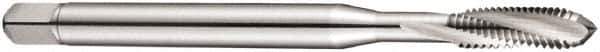 DORMER - M10x1.50 Metric Coarse 3 Flute 6H Bottoming Spiral Flute Tap - Cobalt, Bright Finish, 100mm OAL, Right Hand Flute, Right Hand Thread, Series E207 - Exact Industrial Supply
