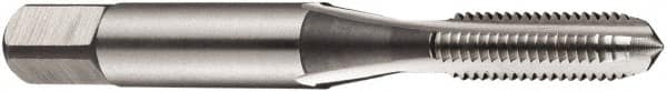 DORMER - M16x2.00 Metric Coarse 6H 4 Flute Bright Finish High Speed Steel Straight Flute Standard Hand Tap - Bottoming, Right Hand Thread, 80mm OAL, 25mm Thread Length, Oversize - Exact Industrial Supply