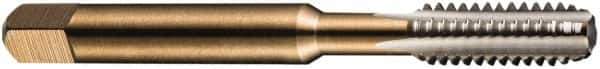 DORMER - 3/4-16 UNF 2B/3B 4 Flute Bright Finish High Speed Steel Straight Flute Standard Hand Tap - Plug, Right Hand Thread, 4-1/4" OAL, 1.1811" Thread Length, H3 Limit, Oversize - Eagle Tool & Supply