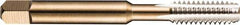 DORMER - 9/16-12 UNC 2B/3B 4 Flute Bright Finish High Speed Steel Straight Flute Standard Hand Tap - Bottoming, Right Hand Thread, 3-19/32" OAL, 0.9843" Thread Length, H3 Limit, Oversize - Exact Industrial Supply