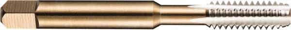 DORMER - 9/16-12 UNC 2B/3B 4 Flute Bright Finish High Speed Steel Straight Flute Standard Hand Tap - Taper, Right Hand Thread, 3-19/32" OAL, 0.9843" Thread Length, H3 Limit, Oversize - Exact Industrial Supply