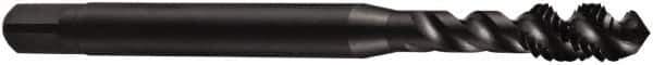 DORMER - 7/16-20 UNF 3 Flute 2B Bottoming Spiral Flute Tap - Cobalt, Oxide Finish, 85mm OAL, Right Hand Flute, Right Hand Thread, Series E033 - Eagle Tool & Supply
