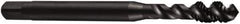 DORMER - #10-32 UNF 3 Flute 2B Bottoming Spiral Flute Tap - Cobalt, Oxide Finish, 58mm OAL, Right Hand Flute, Right Hand Thread, Series E033 - Eagle Tool & Supply
