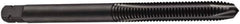 DORMER - 3/8-24 UNF, 3 Flute, Oxide Finish, Cobalt Spiral Point Tap - Plug Chamfer, Right Hand Thread, 80mm OAL, 18mm Thread Length, 10mm Shank Diam, 2B Class of Fit, Series E031 - Exact Industrial Supply