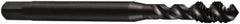 DORMER - #4-40 UNC 3 Flute 2B Bottoming Spiral Flute Tap - Cobalt, Oxide Finish, 48mm OAL, Right Hand Flute, Right Hand Thread, Series E023 - Exact Industrial Supply