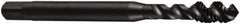 DORMER - M18x2.50 Metric Coarse 4 Flute 6H Bottoming Spiral Flute Tap - Cobalt, Oxide Finish, 112mm OAL, Right Hand Flute, Right Hand Thread, Series E003 - Eagle Tool & Supply