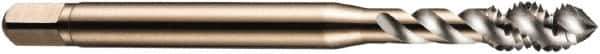 DORMER - M18x2.50 Metric Coarse 4 Flute 6H Bottoming Spiral Flute Tap - Cobalt, Bright Finish, 112mm OAL, Right Hand Flute, Right Hand Thread, Series E002 - Eagle Tool & Supply