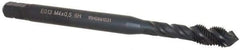 DORMER - M4x0.50 Metric Fine 3 Flute 6H Bottoming Spiral Flute Tap - Cobalt, Oxide Finish, 53mm OAL, Right Hand Flute, Right Hand Thread, Series E013 - Eagle Tool & Supply