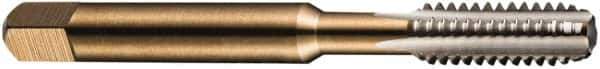 DORMER - M18x2.50 Metric Coarse 6H 4 Flute Bright Finish High Speed Steel Straight Flute Machine Tap - Bottoming, Left Hand Thread, 112mm OAL, 29mm Thread Length, Oversize - Exact Industrial Supply