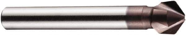 DORMER - 6mm Shank Diam, 3 Flute 100° High Speed Steel Countersink - TiAlN Finish, 53mm OAL, Single End, Straight Shank, Right Hand Cut - Eagle Tool & Supply