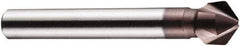 DORMER - 6mm Shank Diam, 3 Flute 100° High Speed Steel Countersink - TiAlN Finish, 56mm OAL, Single End, Straight Shank, Right Hand Cut - Eagle Tool & Supply