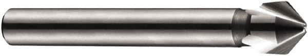 DORMER - 6mm Shank Diam, 3 Flute 90° High Speed Steel Countersink - Bright Finish, 50mm OAL, Single End, Straight Shank, Right Hand Cut - Eagle Tool & Supply