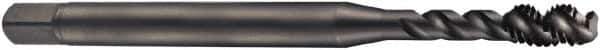 DORMER - 7/16-20 UNF 3 Flute 2B Bottoming Spiral Flute Tap - Cobalt, Oxide Finish, 100mm OAL, Right Hand Flute, Right Hand Thread, Series EX31 - Eagle Tool & Supply