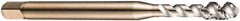 DORMER - 1/2-20 UNF 3 Flute 2B Bottoming Spiral Flute Tap - Cobalt, Bright Finish, 110mm OAL, Right Hand Flute, Right Hand Thread, Series EX30 - Eagle Tool & Supply