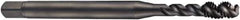 DORMER - #4-40 UNC 3 Flute 2B Bottoming Spiral Flute Tap - Cobalt, Oxide Finish, 56mm OAL, Right Hand Flute, Right Hand Thread, Series EX21 - Exact Industrial Supply