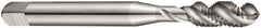 DORMER - M8x1.25 EGM, 3 Flute, 40° Helix, Bottoming Chamfer, Bright Finish, High Speed Steel Spiral Flute STI Tap - Right Hand Flute, 3.152" OAL, 0.394" Shank Diam, 0.7092" Thread Length, 6H Class of Fit, Series E621 - Exact Industrial Supply