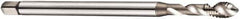 DORMER - M4x0.70 Metric Coarse 2 Flute 6H Bottoming Spiral Flute Tap - Cobalt, Bright Finish, 73mm OAL, Right Hand Flute, Right Hand Thread, Series E605 - Eagle Tool & Supply