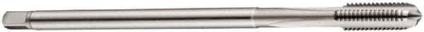 DORMER - M4x0.70 Metric Coarse 6H 3 Flute Bright Finish Cobalt Straight Flute Machine Tap - Bottoming, Right Hand Thread, 73mm OAL, 12mm Thread Length, Oversize - Eagle Tool & Supply