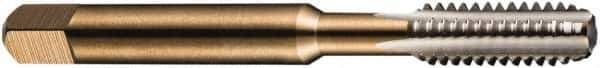 DORMER - BA6x0.53 BA 3 Flute Bright Finish High Speed Steel Straight Flute Machine Tap - Bottoming, Right Hand Thread, 44.5mm OAL, 9.5mm Thread Length, Oversize - Eagle Tool & Supply
