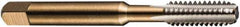 DORMER - BA6x0.53 BA 3 Flute Bright Finish High Speed Steel Straight Flute Machine Tap - Taper, Right Hand Thread, 44.5mm OAL, 9.5mm Thread Length, Oversize - Eagle Tool & Supply