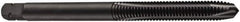 DORMER - 1/2-12 BSW, 3 Flute, Oxide Finish, High Speed Steel Spiral Point Tap - Plug Chamfer, Right Hand Thread, 89mm OAL, 22mm Thread Length, 9mm Shank Diam, Series E534 - Exact Industrial Supply