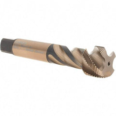 DORMER - M28x1.50 Metric Fine 4 Flute 6H Bottoming Spiral Flute Tap - Cobalt, Bright Finish, 140mm OAL, Right Hand Flute, Right Hand Thread, Series EX10 - Eagle Tool & Supply
