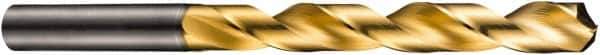 DORMER - 14.25mm 130° Solid Carbide Jobber Drill - TiN Finish, Right Hand Cut, Spiral Flute, Straight Shank, 169mm OAL, CDX Point - Eagle Tool & Supply