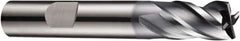 DORMER - 4 Flute Solid Carbide Roughing & Finishing Square End Mill - AlCrN Finish, Weldon Shank, 35° Helix, Centercutting, Stub Length - Eagle Tool & Supply
