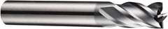 DORMER - 4 Flute Solid Carbide Roughing & Finishing Square End Mill - AlCrN Finish, Straight Shank, 35° Helix, Centercutting, Stub Length - Eagle Tool & Supply