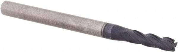DORMER - 4 Flute Solid Carbide Roughing & Finishing Square End Mill - TiAlN Finish, Weldon Shank, 30° Helix, Centercutting, Regular Length - Eagle Tool & Supply