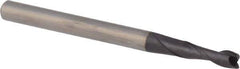 DORMER - 2.5mm, 9mm LOC, 3mm Shank Diam, 38mm OAL, 2 Flute, Solid Carbide Square End Mill - Single End, TiAlN Finish, Spiral Flute, 30° Helix, Centercutting, Right Hand Cut, Right Hand Flute, Series S922 - Eagle Tool & Supply