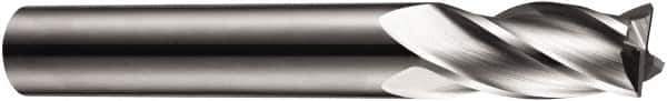 DORMER - 4 Flute Solid Carbide Roughing & Finishing Square End Mill - Uncoated, Straight Shank, 30° Helix, Centercutting, Regular Length - Eagle Tool & Supply