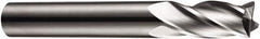 DORMER - 4 Flute Solid Carbide Roughing & Finishing Square End Mill - Uncoated, Straight Shank, 30° Helix, Centercutting, Regular Length - Eagle Tool & Supply