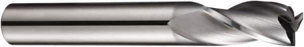 DORMER - 14mm Diam, 22mm LOC, 3 Flute Solid Carbide Keyway End Mill - Spiral Flute, AlCrN Finish, 12mm Shank Diam, 83mm OAL, 30° Helix, Centercutting - Eagle Tool & Supply