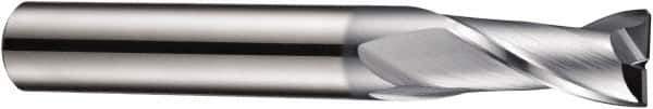 DORMER - 4mm Diam, 8mm LOC, 2 Flute Solid Carbide Keyway End Mill - Spiral Flute, AlCrN Finish, 6mm Shank Diam, 57mm OAL, 30° Helix, Centercutting - Eagle Tool & Supply