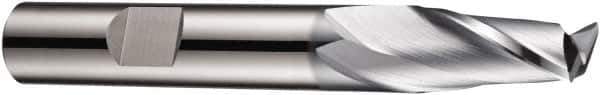 DORMER - 2.5mm Diam, 7mm LOC, 2 Flute Solid Carbide Keyway End Mill - Spiral Flute, AlCrN Finish, 6mm Shank Diam, 57mm OAL, 30° Helix, Centercutting - Eagle Tool & Supply