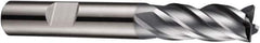 DORMER - 4 Flute Solid Carbide Roughing & Finishing Square End Mill - AlCrN Finish, Weldon Shank, 35° Helix, Centercutting, Stub Length - Eagle Tool & Supply