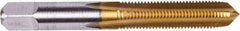 Union Butterfield - 1/2-13 UNC 3B 4 Flute TiN Finish High Speed Steel Straight Flute Standard Hand Tap - Plug, Right Hand Thread, 3-3/8" OAL, 1-21/32" Thread Length, H3 Limit, Oversize - Exact Industrial Supply