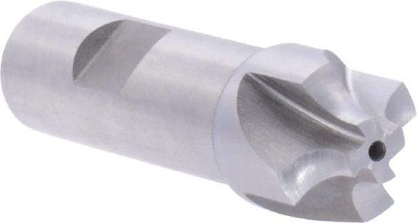 Union Butterfield - 3/16" Radius, 7/8" Mill Diam, 4 Flute High Speed Steel Corner Rounding End Mill - Single End, Uncoated, 3/8" Tip Diam, 3-1/8" OAL, 3/4" Shank Diam - Eagle Tool & Supply