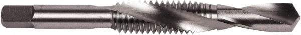 Union Butterfield - 5/16-24 UNF, 2-59/64" OAL, 0.277" Drill Diam x 49/64" Drill Length, Combination Drill & Tap - 2 Flutes, 15/16" Thread Length, Bright Finish, 2B - Eagle Tool & Supply