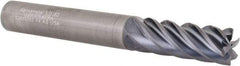 Kennametal - 3/8", 6 Flute, Single End, Solid Carbide, 0.015" Corner Radius End Mill - 3" OAL, 38° Helix, Right Hand Flute, 1" LOC, Right Hand Cut - Eagle Tool & Supply